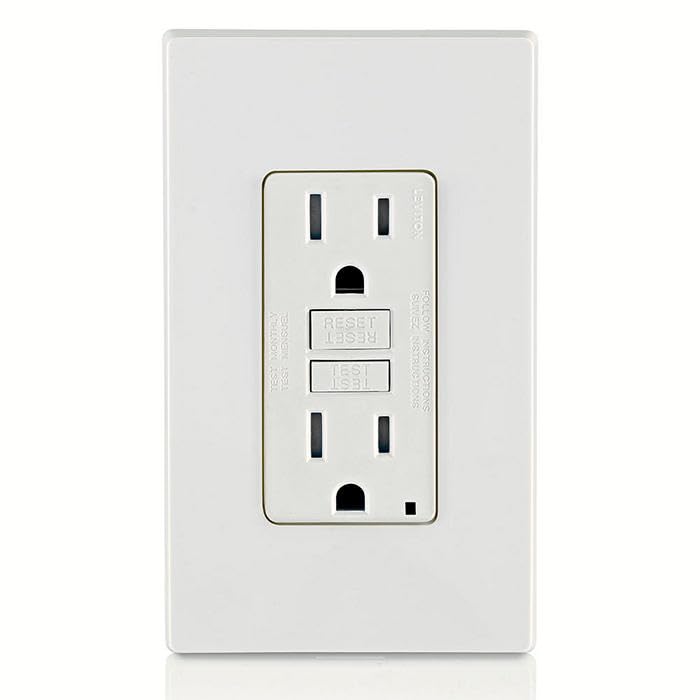 Leviton GFTR2-W, White GFCI Outlet, 20 Amp