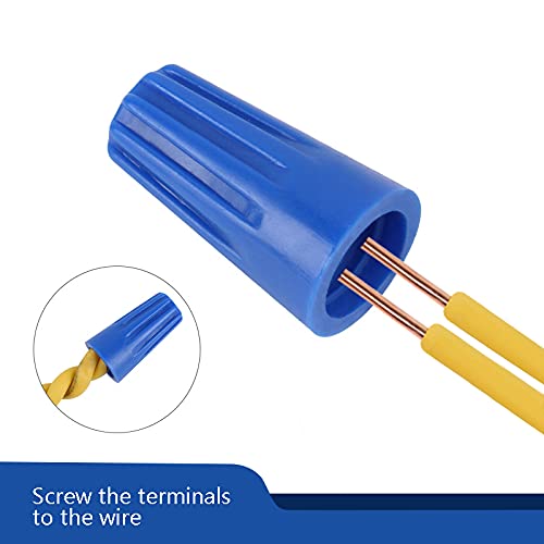 Blue Electrical Wire Connectors (AWG 22-14) - Wire Caps Screw Terminals (1000 Pcs)