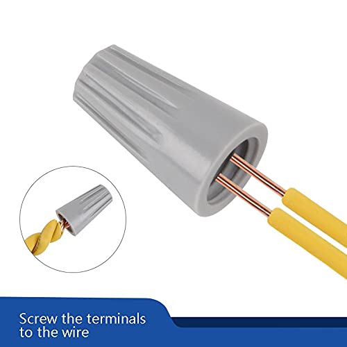 Gray Electrical Wire Connectors (AWG 22-16) - Wire Caps Screw Terminals (1000Pcs)