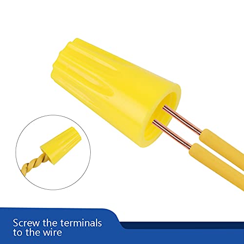Yellow Electrical Wire Connectors (AWG 18-12) - Wire Caps Screw Terminals (500 Pcs)