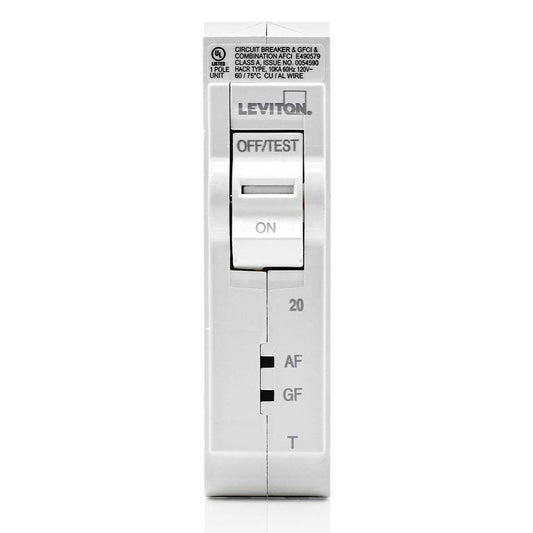 Leviton LB120-DFT 20 Amp 1-Pole Plug-On AFCI/GFCI Circuit Breaker