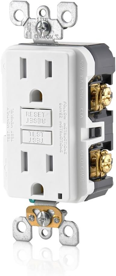 Leviton, GFTR1-W, 15A, Self-Test SmartlockPro Slim GFCI, (10 Pack)