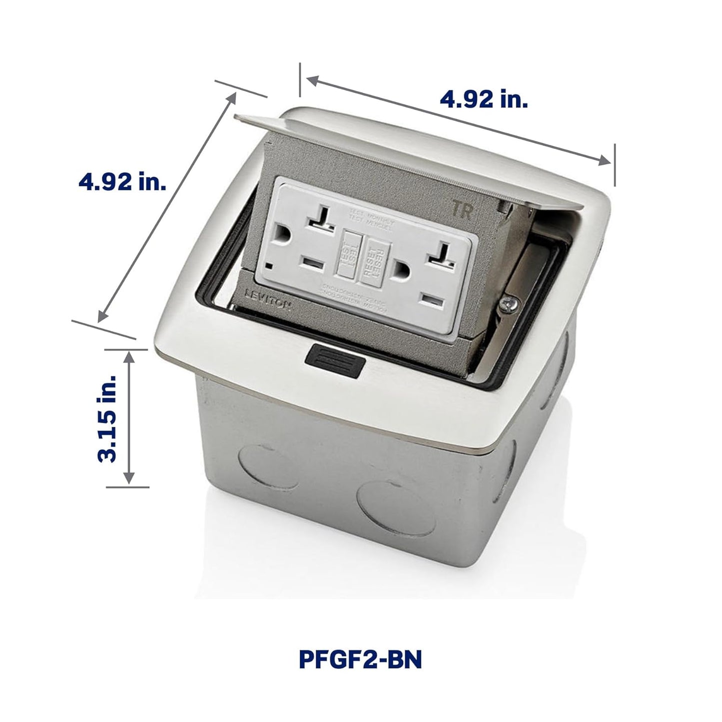 Leviton PFGF2-BN Pop-Up Floor Box with 20 Amp, GFCI Outlet