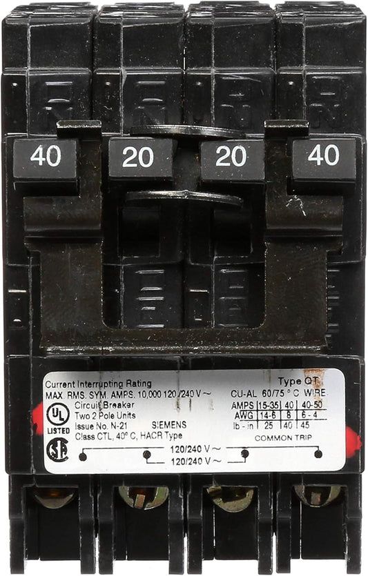 Siemens, Q24020CT2, 40 Amp, Double-Pole, Circuit Breaker