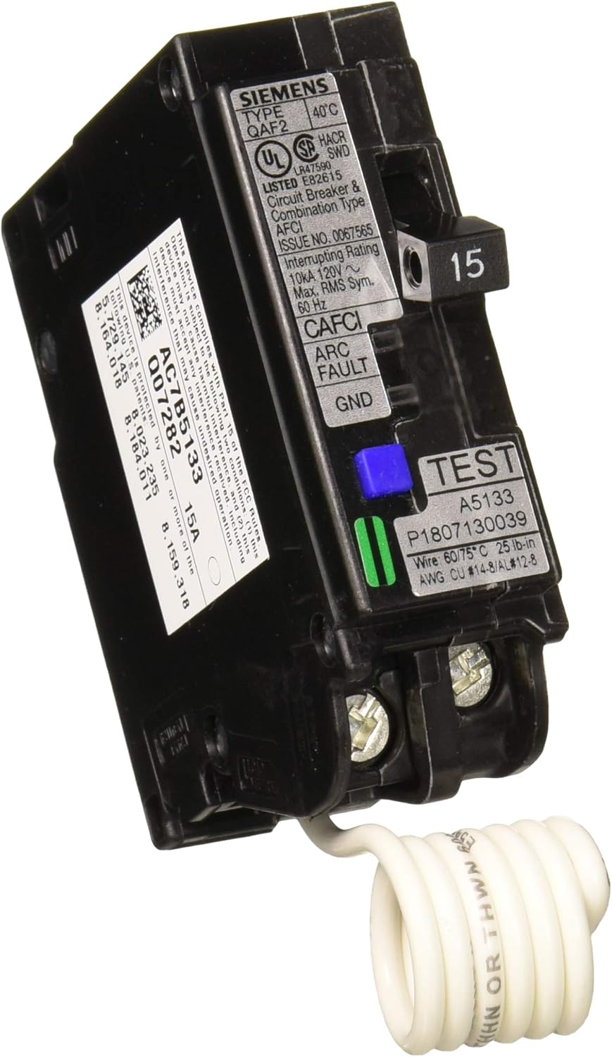 Siemens QA115AFC 15A Single-Pole 120V AFCI Circuit Breaker (10 Pack)
