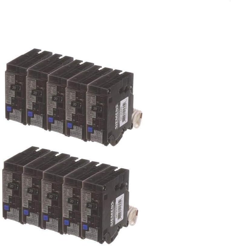 Siemens QA120AFC 20A Single-Pole 120V AFCI Circuit Breaker (10 Pack)