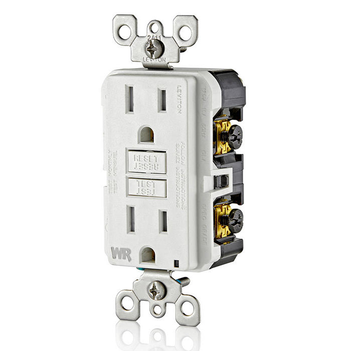Leviton GFWT1-W 15A 125V Weather-Resistant Tamper-Resistant Self-Test GFCI Outlet