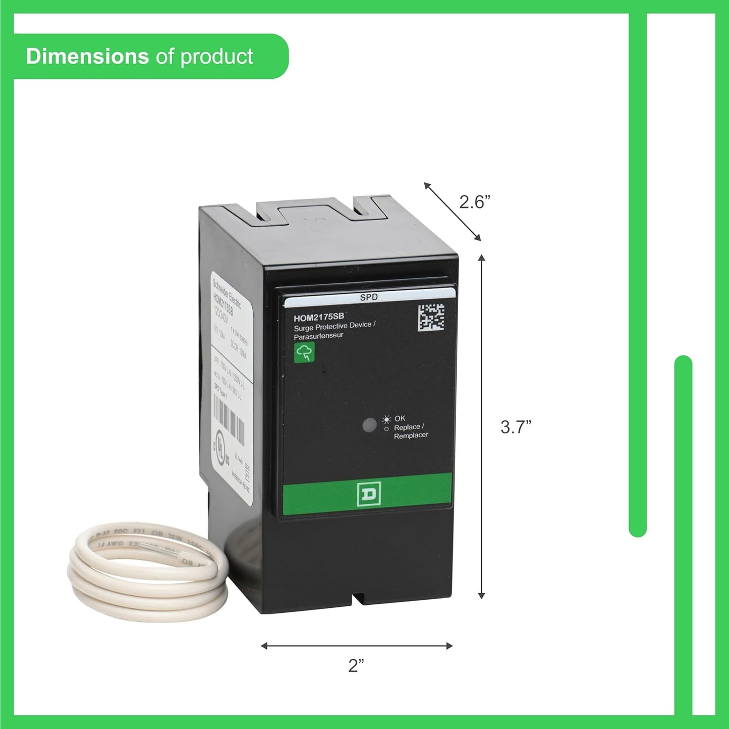 Square D Homeline HOM2175SB Homeline SurgeBreaker 175A Double-Pole 120/240V Circuit Breaker