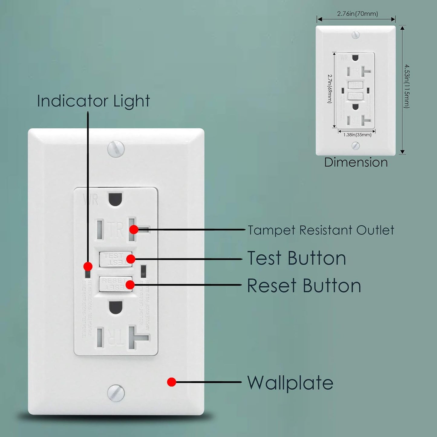 AH Lighting, UL 943, Standard Decorative Outlet (10 Pack)