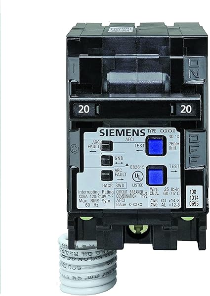 Siemens QP Q220AFC 20A Double-Pole 120/240V Circuit Breaker