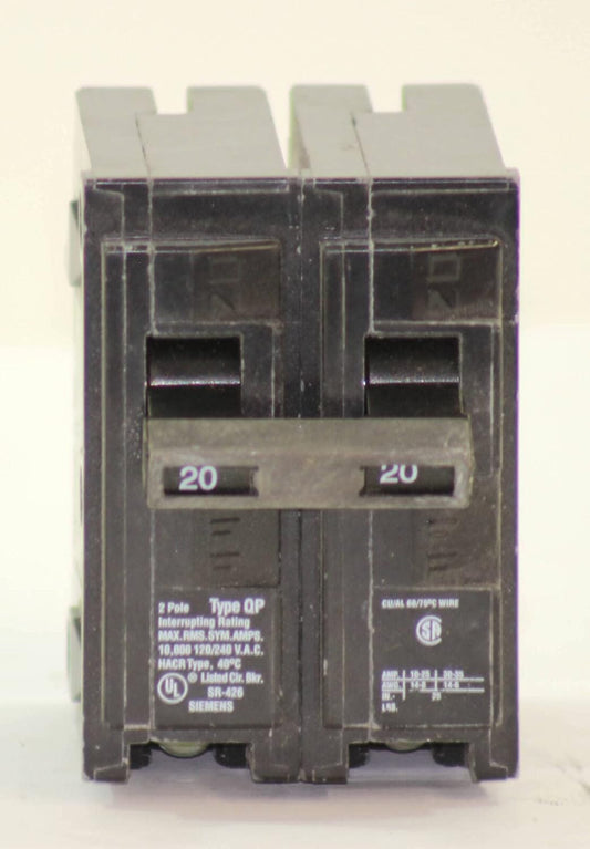 Siemens QP Q220 20 Amp Double-Pole 120/240V Circuit Breaker