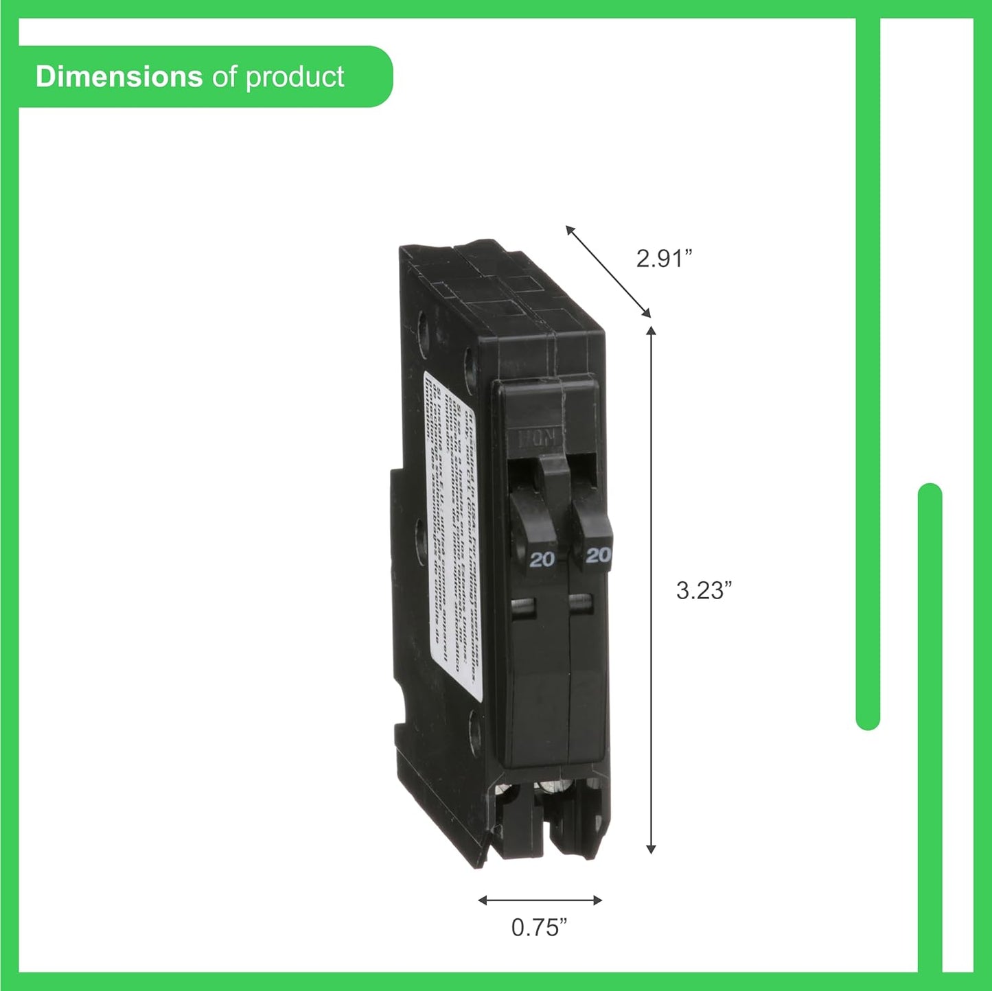 Square D QO QO2020C 20A Double-Pole 120/240V Circuit Breaker (10 Pack)