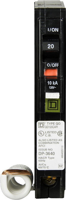 Square D QO QO120CAFI 20A Single-Pole 120V AFCI Circuit Breaker
