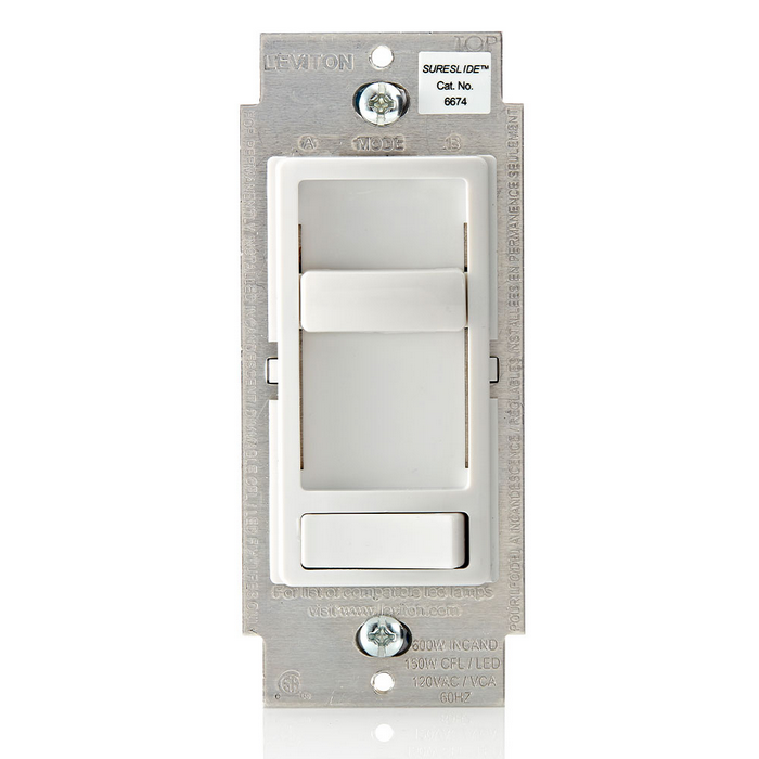 Leviton SureSlide 6674-10W Slide Dimmer - White LED