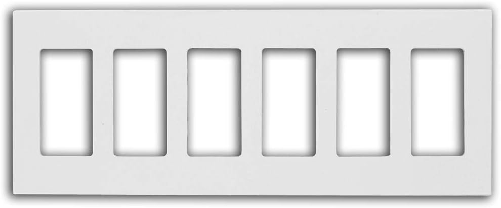 Leviton 80326-SW, 6-Gang, Wallplate Screwless Snap-On Mount