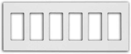 Leviton 80326-SW, 6-Gang, Wallplate Screwless Snap-On Mount