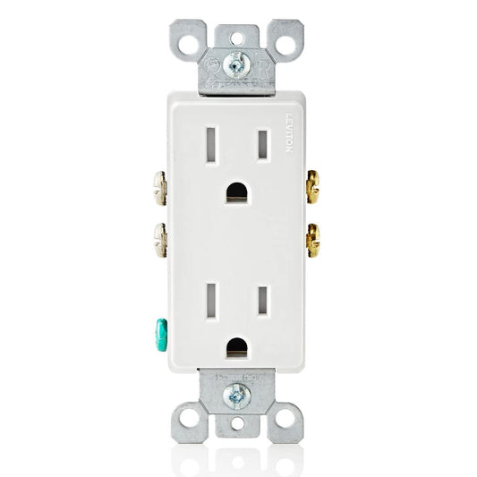 Leviton T5325-WMP, 15 Amp Decora Electrical Wall Outlet, (10 Pack)
