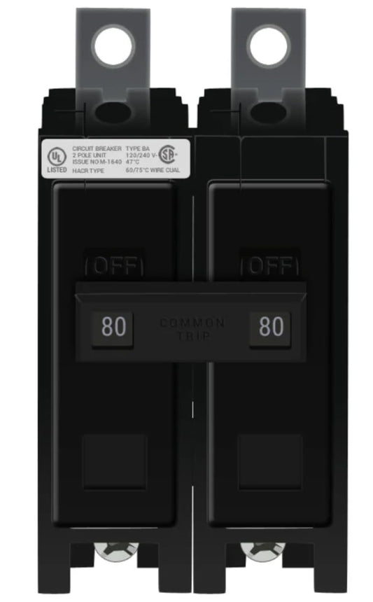 Eaton BAB2080 - 80Amp Circuit Breaker Bolt-On - 80 Amp  Double-Pole - 240 Volt