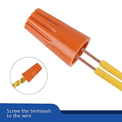 Orange Electrical Wire Connectors (AWG 18-16)  - Wire Caps Screw Terminals (500Pcs)