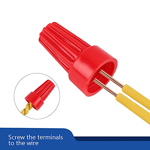 Red Electrical Wire Connectors (AWG 18-10)  - Wire Caps Screw Terminals (300Pcs)