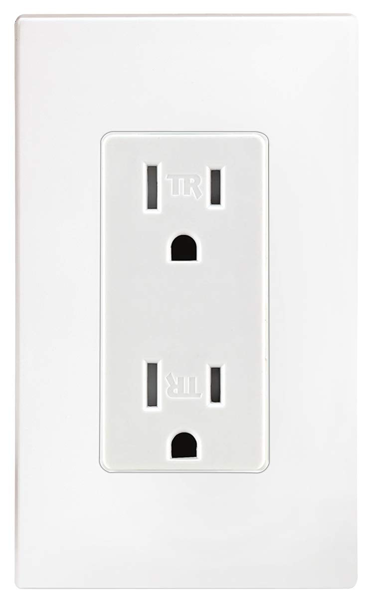 Leviton T5325-WMP, 15 Amp Decora Electrical Wall Outlet, (10 Pack)