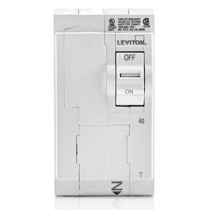 Leviton, LB240-T, 40A 2-Pole Plug-On Standard Branch Circuit Breaker