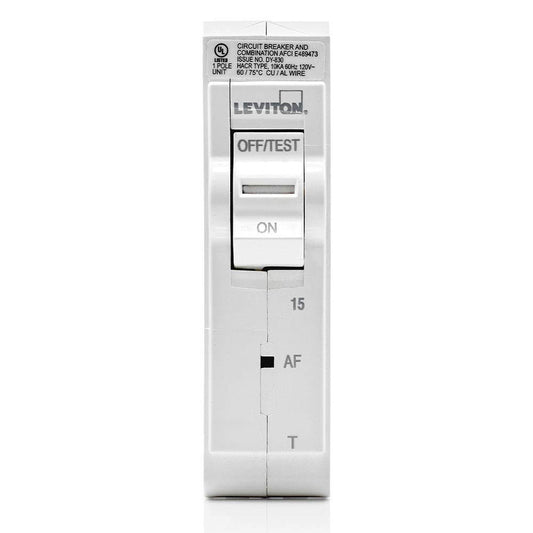 Leviton, LB115-AFT, 15A Single-Pole Plug-On AFCI Branch Circuit Breaker