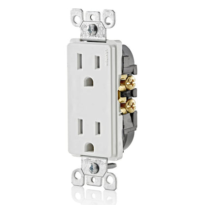 Leviton T5325-WMP, 15 Amp Decora Electrical Wall Outlet, (10 Pack)