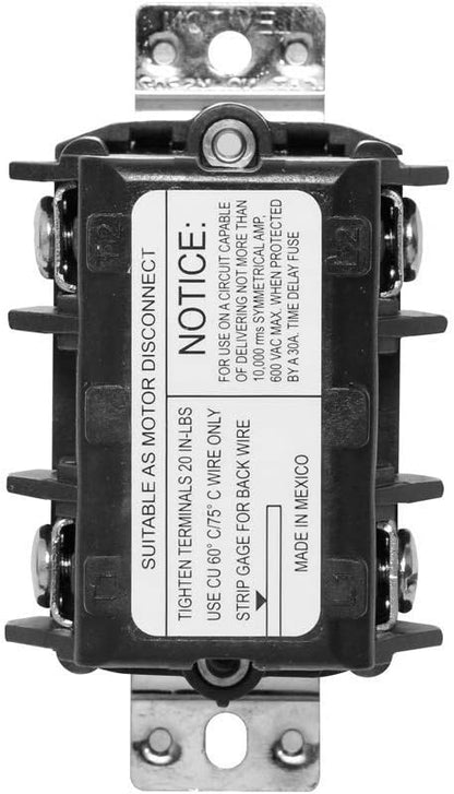 Leviton, MS303-DSW, 30 Amp, 600 Volt, Pole, AC Manual Controller