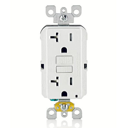 Leviton GFTR2-W, White GFCI Outlet, 20 Amp