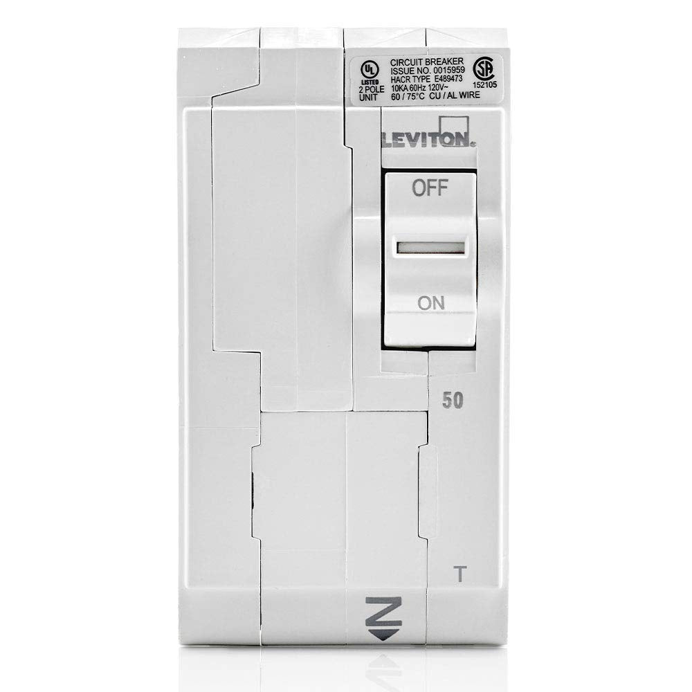 Leviton, LB250-T, 50A Double-Pole Plug-On Circuit Breaker