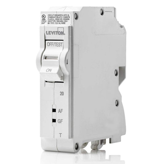Leviton LB120-DFT 20A 1-Pole Plug-On AFCI/GFCI Circuit Breaker
