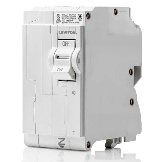 Leviton, LB240-T, 40 Amp 2-Pole Plug-On Standard Branch Circuit Breaker