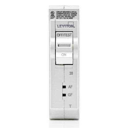 Leviton LB120-DFT 20A 1-Pole Plug-On AFCI/GFCI Circuit Breaker