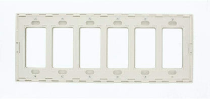 Leviton 80326-SW, 6-Gang, Wallplate Screwless Snap-On Mount