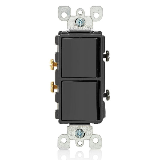 Leviton, 5643-E EB, Two 3-Way Toggle, Hinge Lever Actuator, Wall Mount