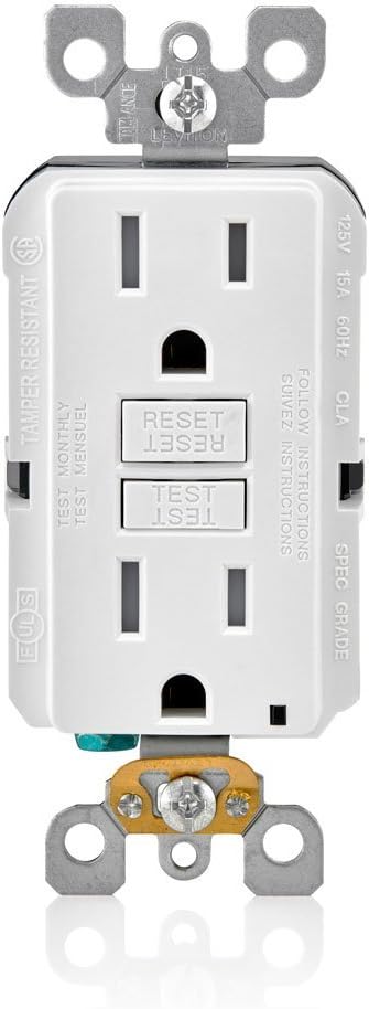 Leviton, GFTR1-W, 15A,  Self-Test SmartlockPro Slim GFCI, (10 Pack)