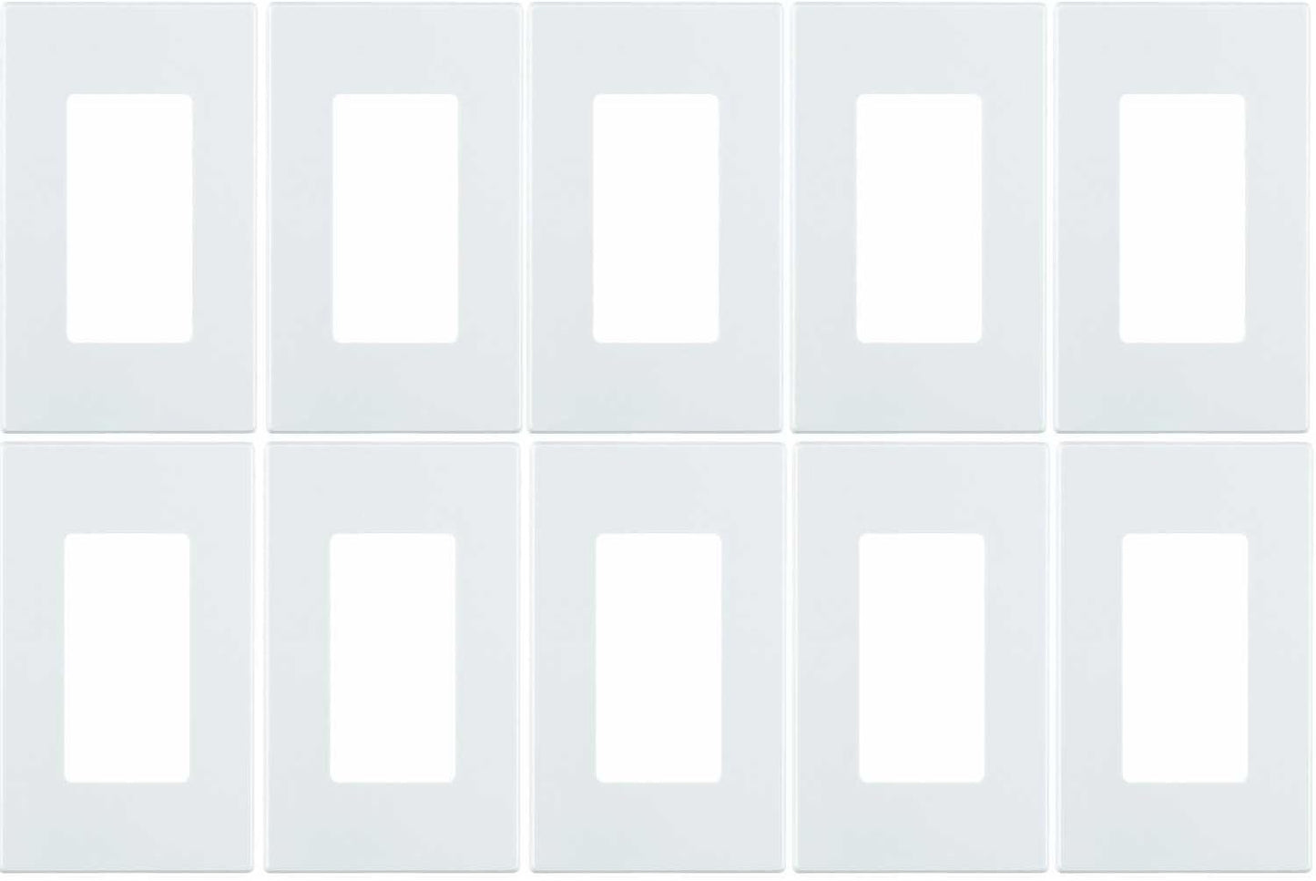 Leviton 80301-SW 1-Gang Decora Plus Wallplate (10 Pack)