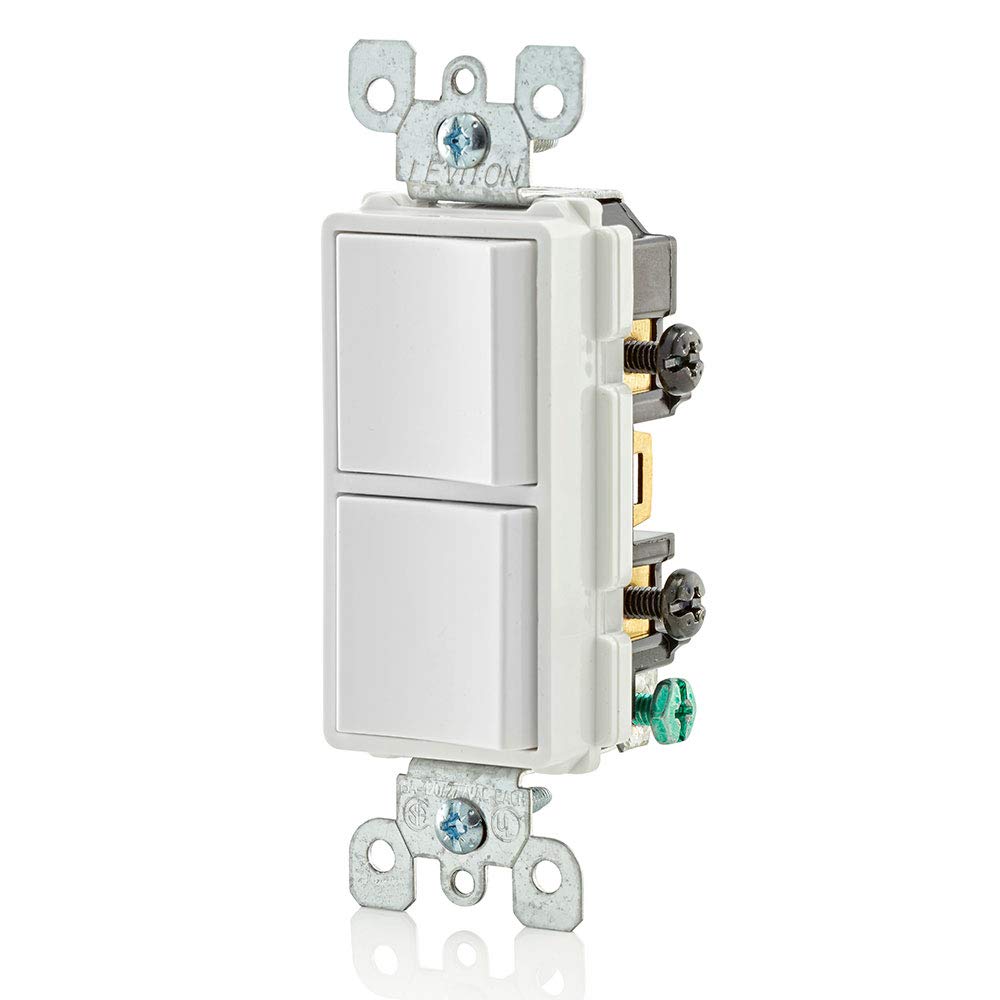 Leviton 5634-W, White 15 Amp, Decora Single-Pole