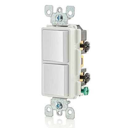 Leviton 5634-W, White 15 Amp, Decora Single-Pole