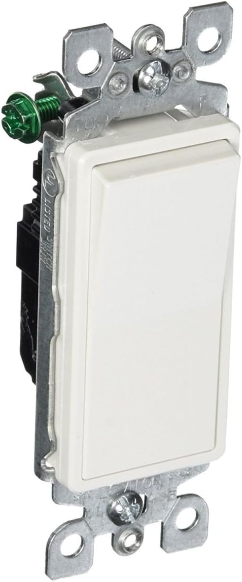 Leviton, 5601-2WM, 15Amp, 120/277V, Single Pole AC Quiet Switch (8 Pack)