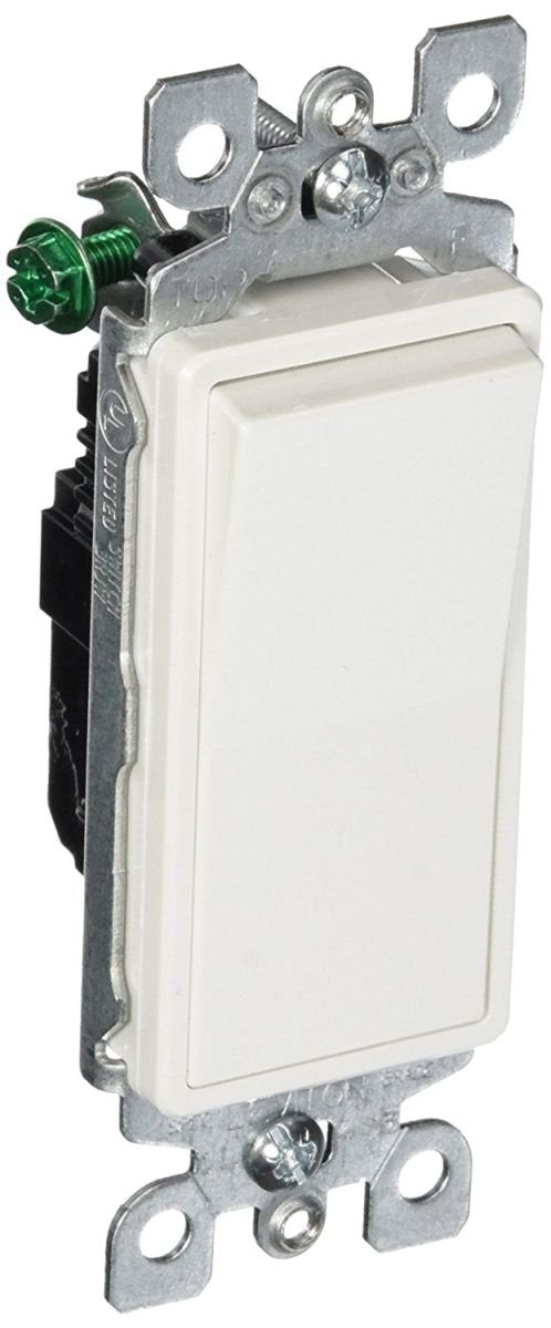 Leviton 5601-2WM 15 Amp 120/277 Volt, Single-Pole AC Quiet Switch, (40 Pack)