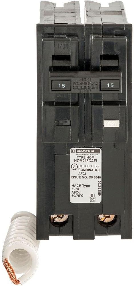 Square D Homeline HOM215CAFI 15A Double-Pole Circuit Breaker