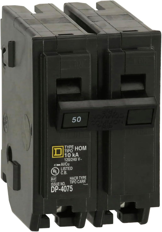 Square D Homeline HOM250 50A Double-Pole 120/240V Circuit Breaker