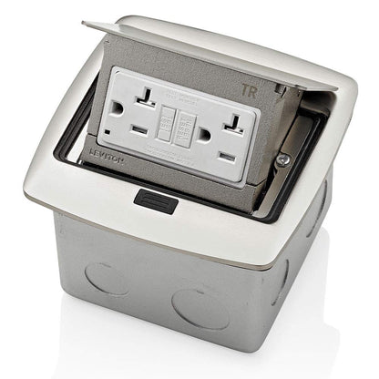 Leviton PFGF2-BN Pop-Up Floor Box with 20 Amp, GFCI Outlet