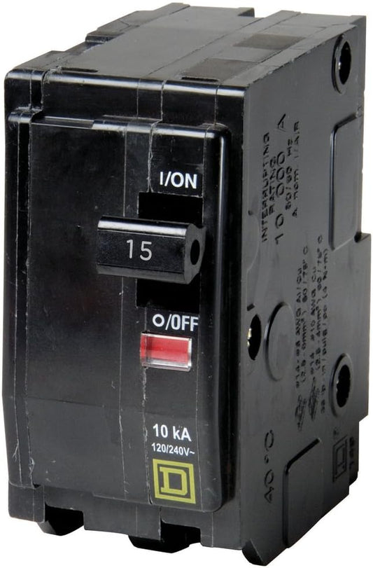 Square D QO QO215 15A Double-Pole 120/240V Circuit Breaker