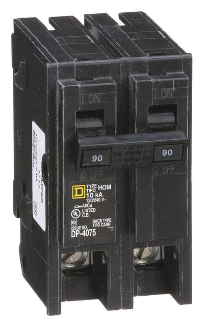 Square D Homeline HOM290 90A Double-Pole 120/240V Circuit Breaker