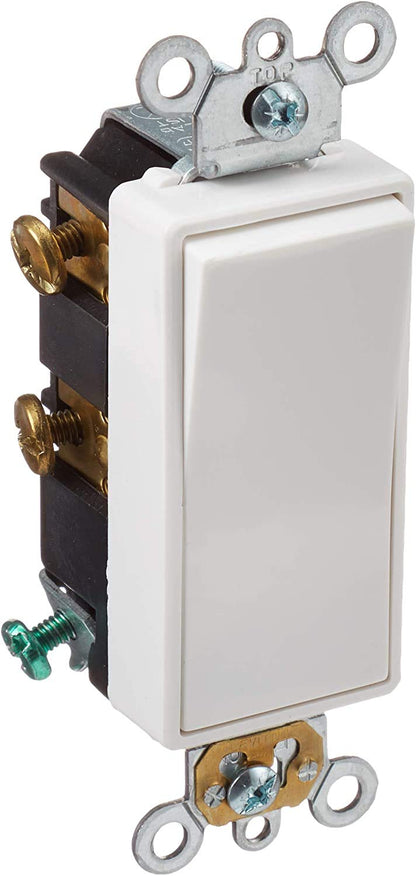 Leviton, 5622-2W, 20 Amp, 120/277 Volt, Double-Pole AC Quiet Switch,