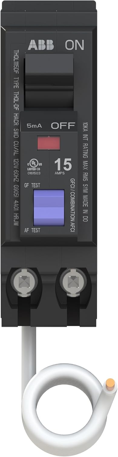 ABB Q-Line® THQL1115DF 15A Single-Pole 120V Dual-Function AFCI/GFCI Circuit Breaker