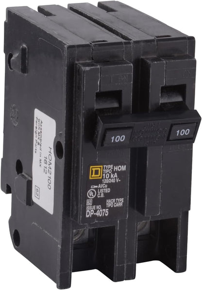 Square D Homeline HOM2100 100A Double-Pole 120/240V Circuit Breaker
